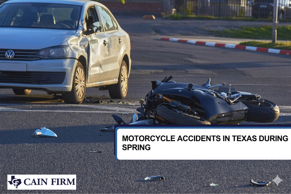 Motorcycle accident involving a car on a Texas roadway