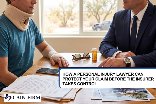 Professional lawyer with an injured client discussing about the accident and claims